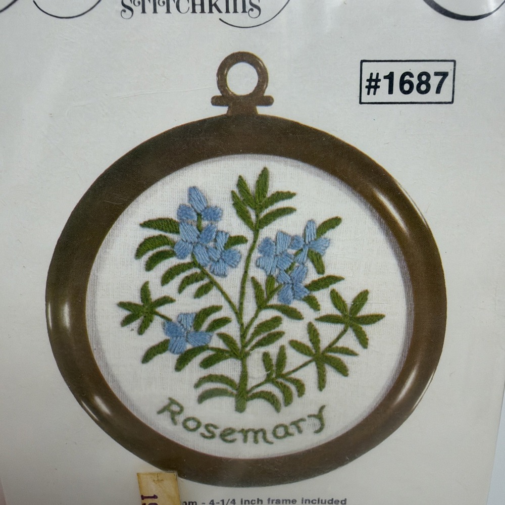 Rosemary Flower  Hand Embroidery Kit Studio Twelve Wildwood Stitchkins 82 Frame